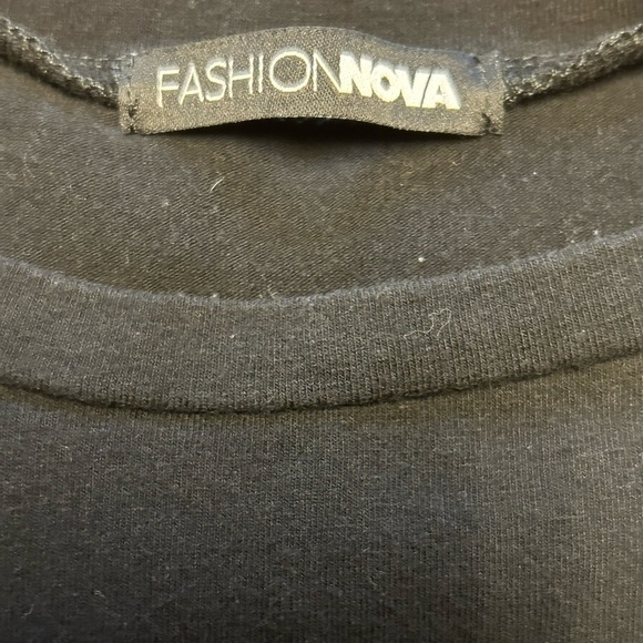 FASHION NOVA THANK YOU NEXT BLACK PINK CROP TOP T-SHIRT, SIZE S - Picture 5 of 5